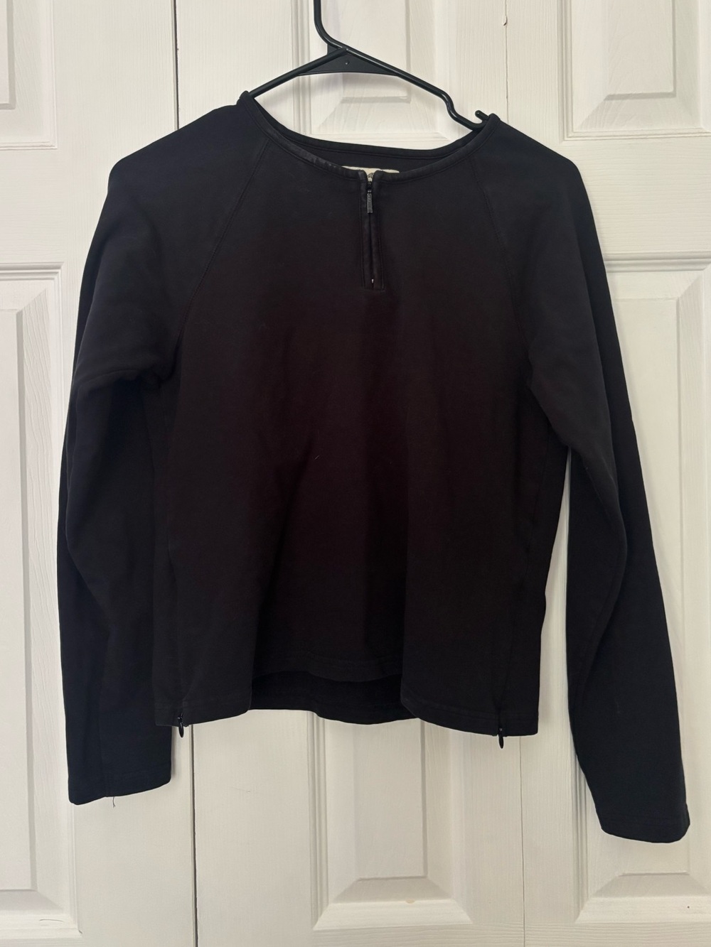 Eddie Bauer Black Half-Zip Pullover Top